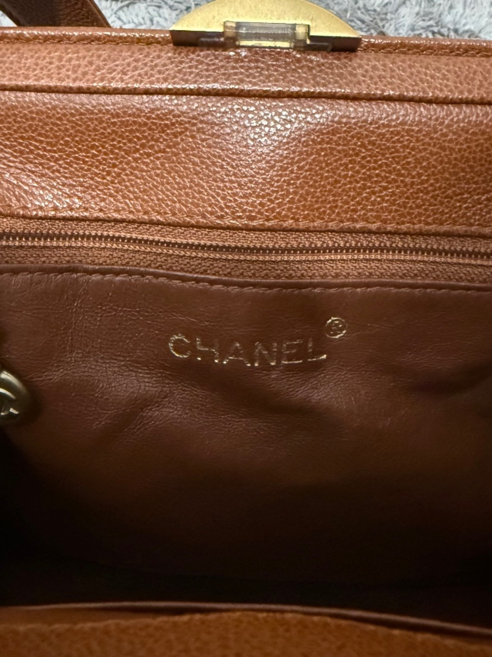 Chanel 1997-99 Brown Caviar Leather Structured Handbag - Picture 8 of 10